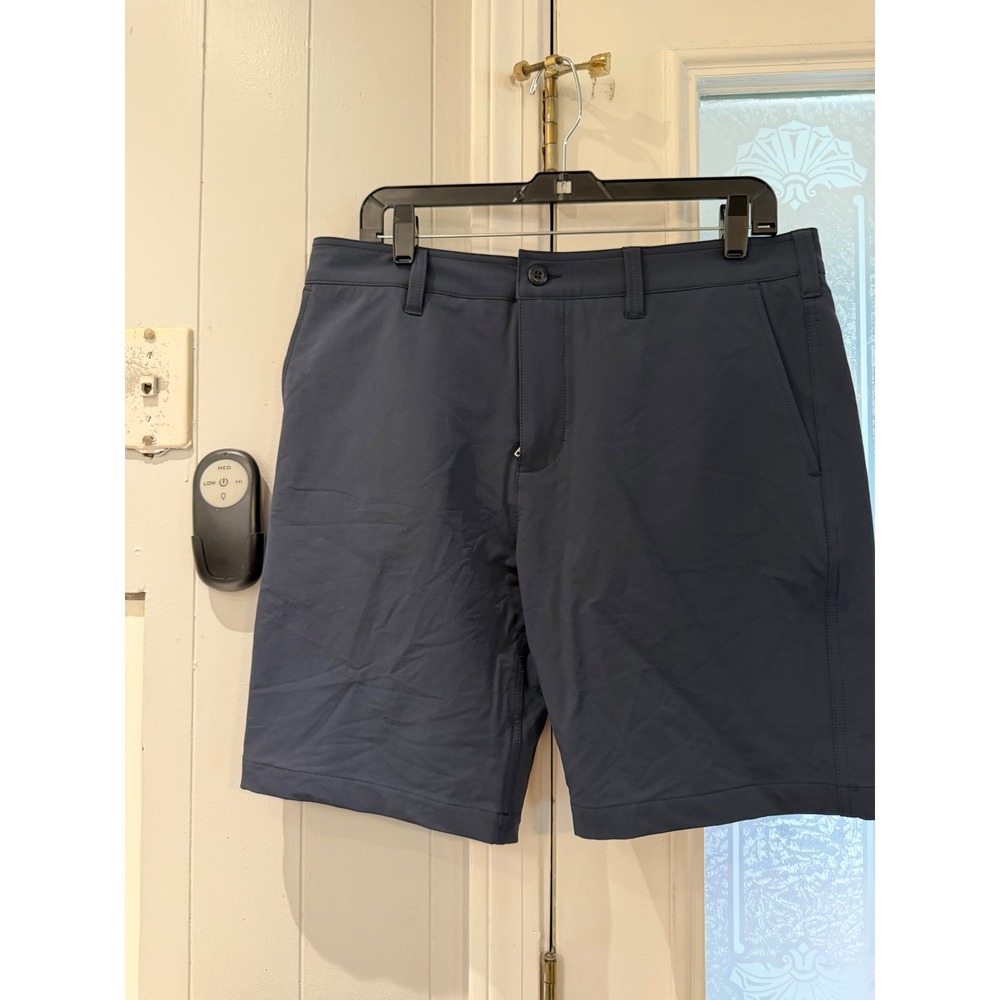 American Giant Roughneck Shorts Mens 32 Navy Blue Tech Performance Made in USA
